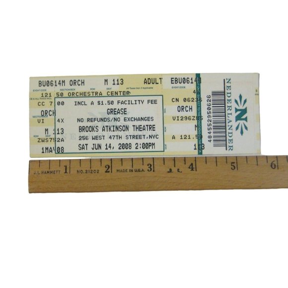 Grease Musical Ticket ONLY June 14 2008 NYC Matthew Hydzik Laura Osnes Cody - Picture 2 of 3